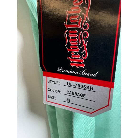 Urban Label Men’s Shorts Sz 38 Grunge Skater Y2K Shamrock Green New With Tags - Picture 4 of 11